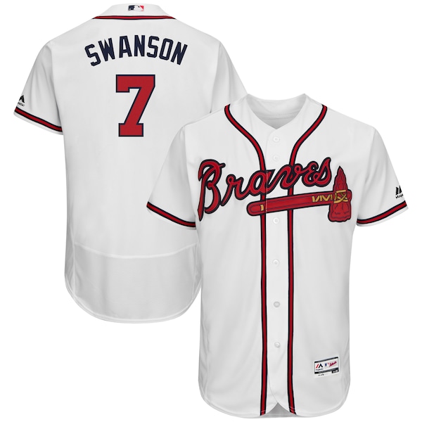 Men's Atlanta Braves Dansby Swanson Majestic Hom mlb ny rangers jersey
