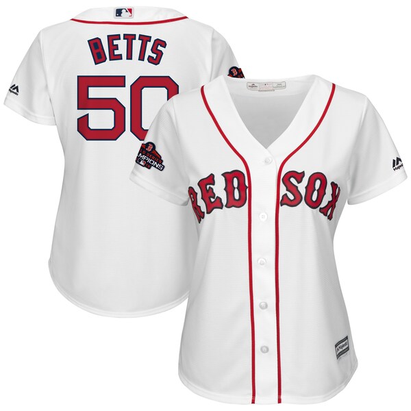 Women's Boston Red Sox Mookie Betts Majestic Whi Randy Arozarena third jersey
