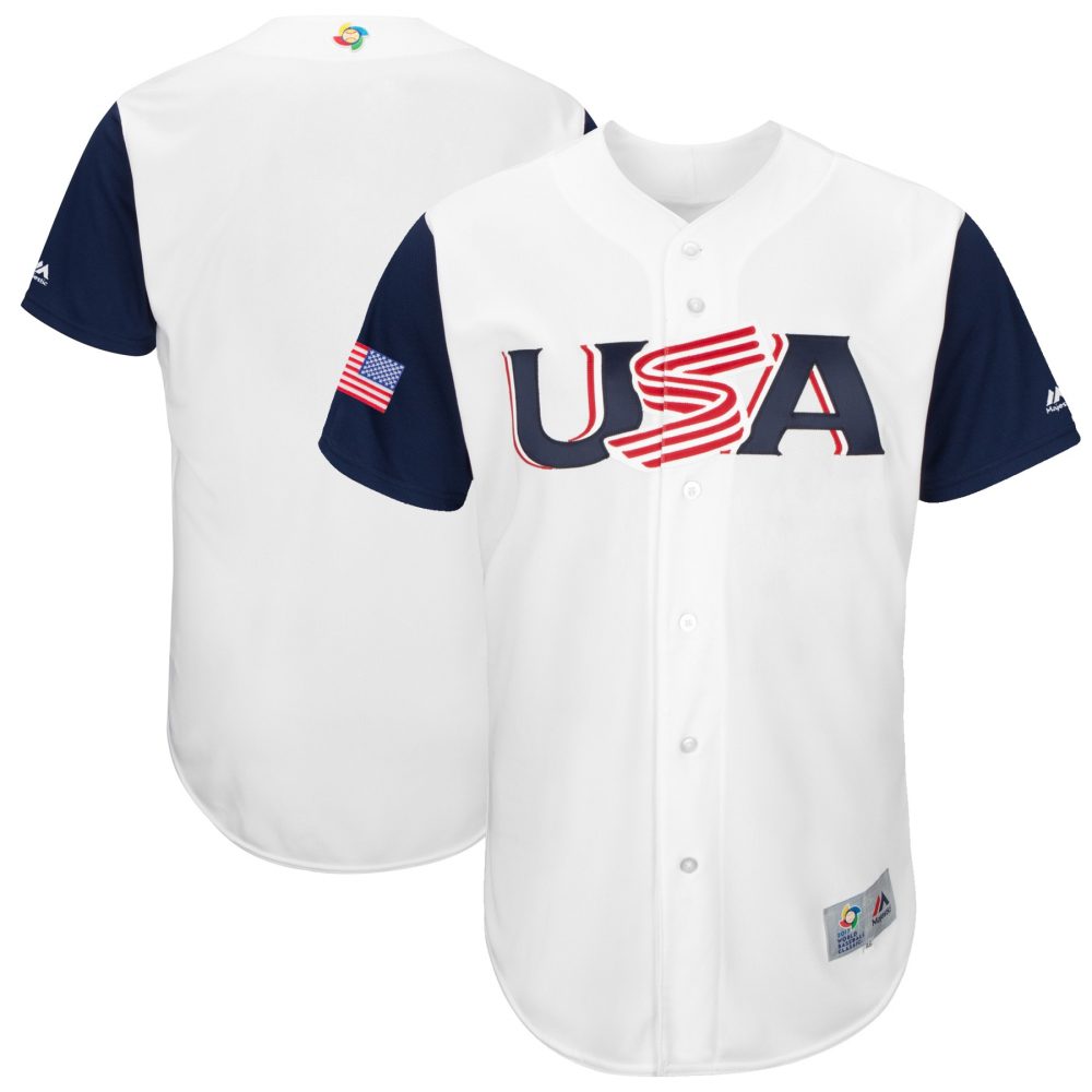 Men's USA Baseball Majestic White 2017 World Baseb Marte jersey